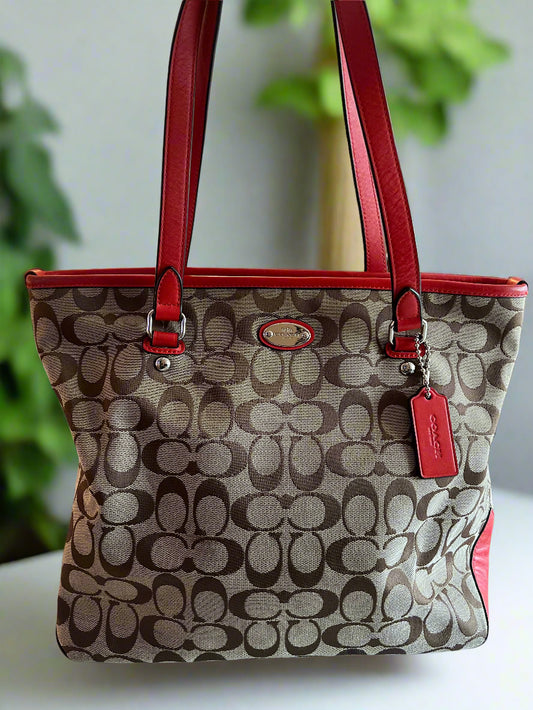 Coach Small Signature Tote Orange