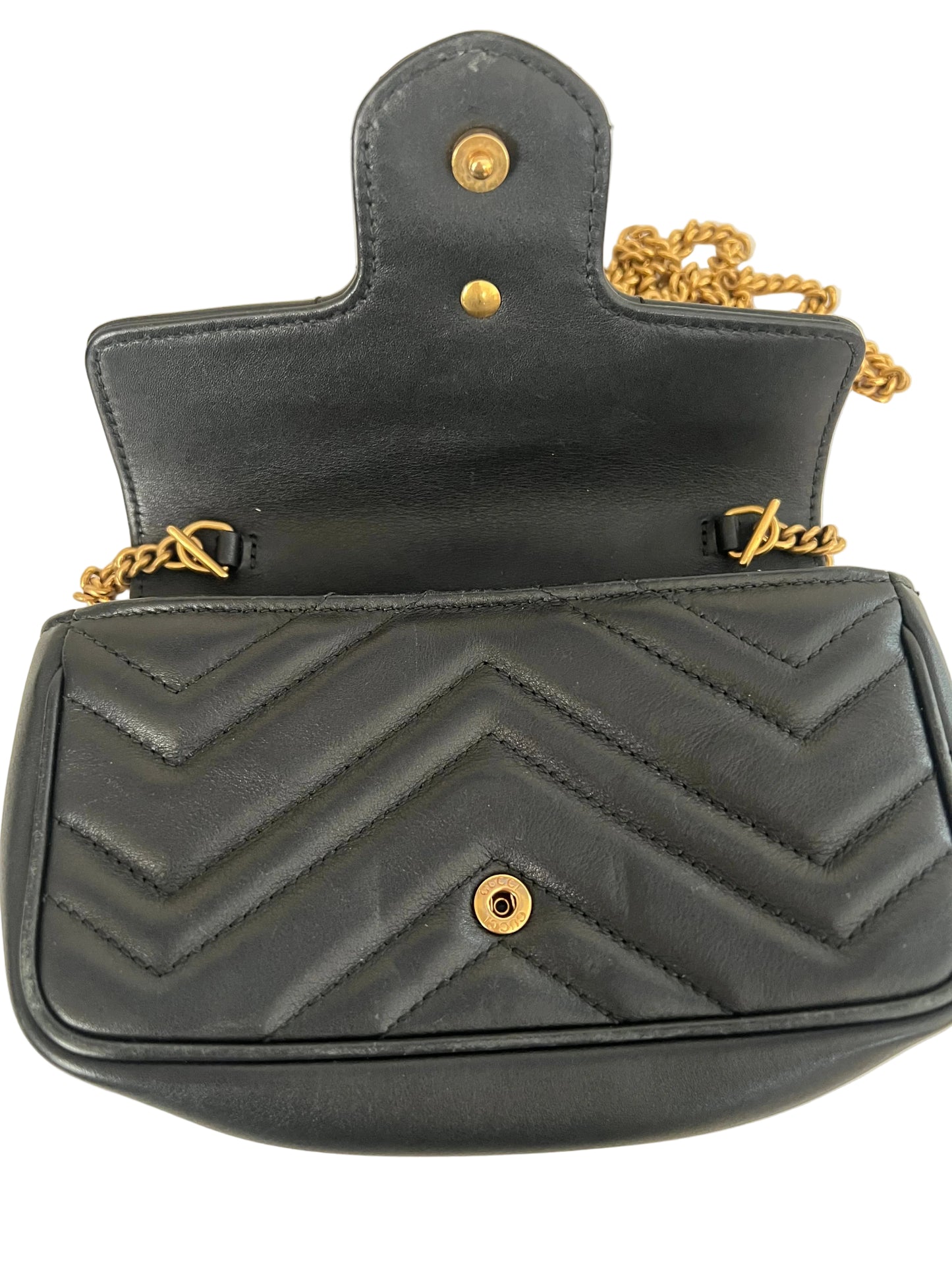 Gucci Black Leather Super Mini Crossbody