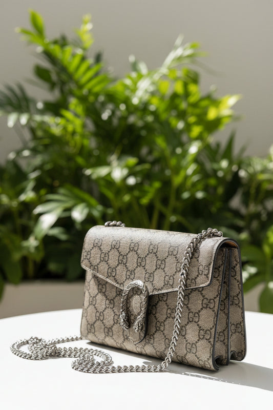 Gucci Monogram Canvas Dionysus Wallet on Chain