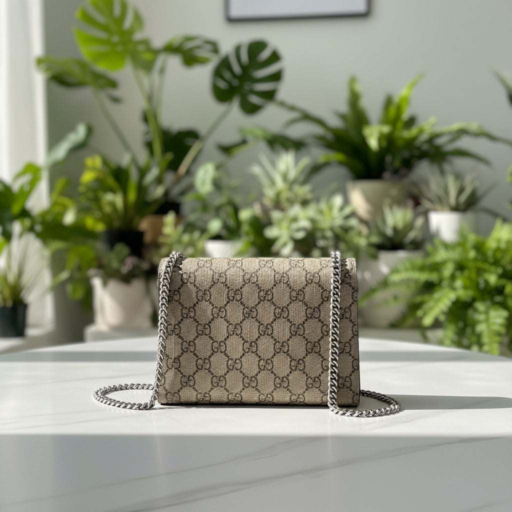Gucci Monogram Canvas Dionysus Wallet on Chain