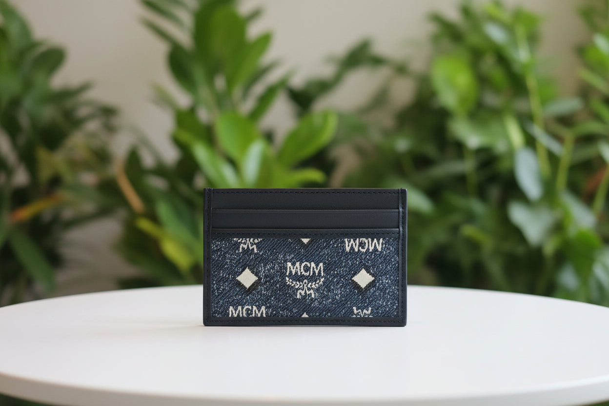 MCM Denim Aren Card Holder