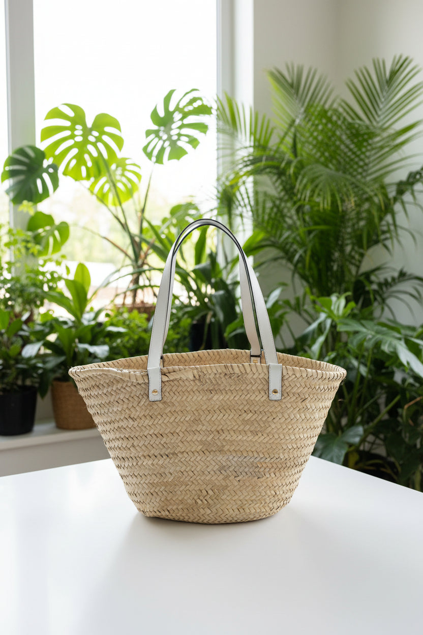 Versace White Straw Bag