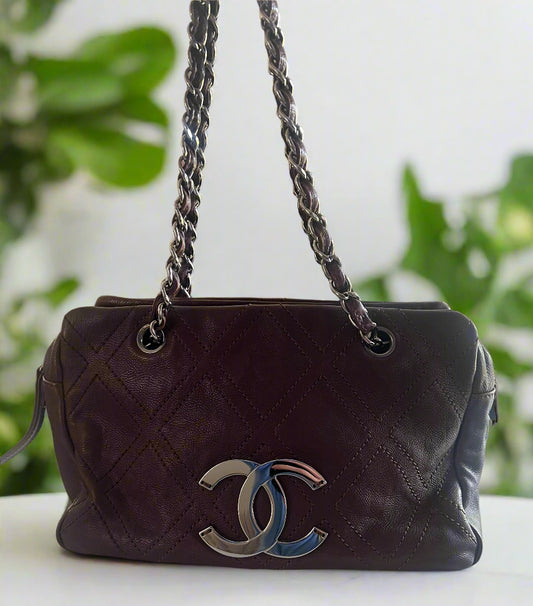 Chanel Caviarskin Dark Brown Tote