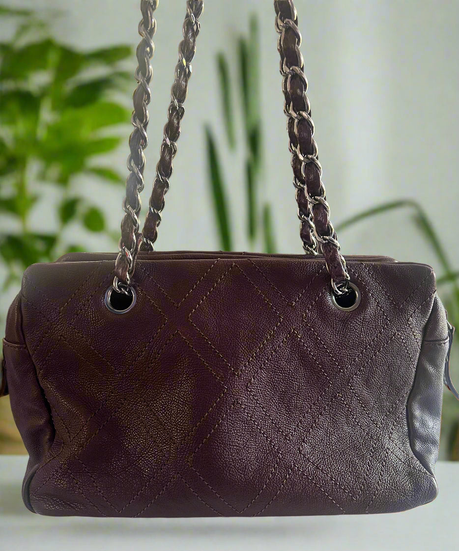 Chanel Caviarskin Dark Brown Tote
