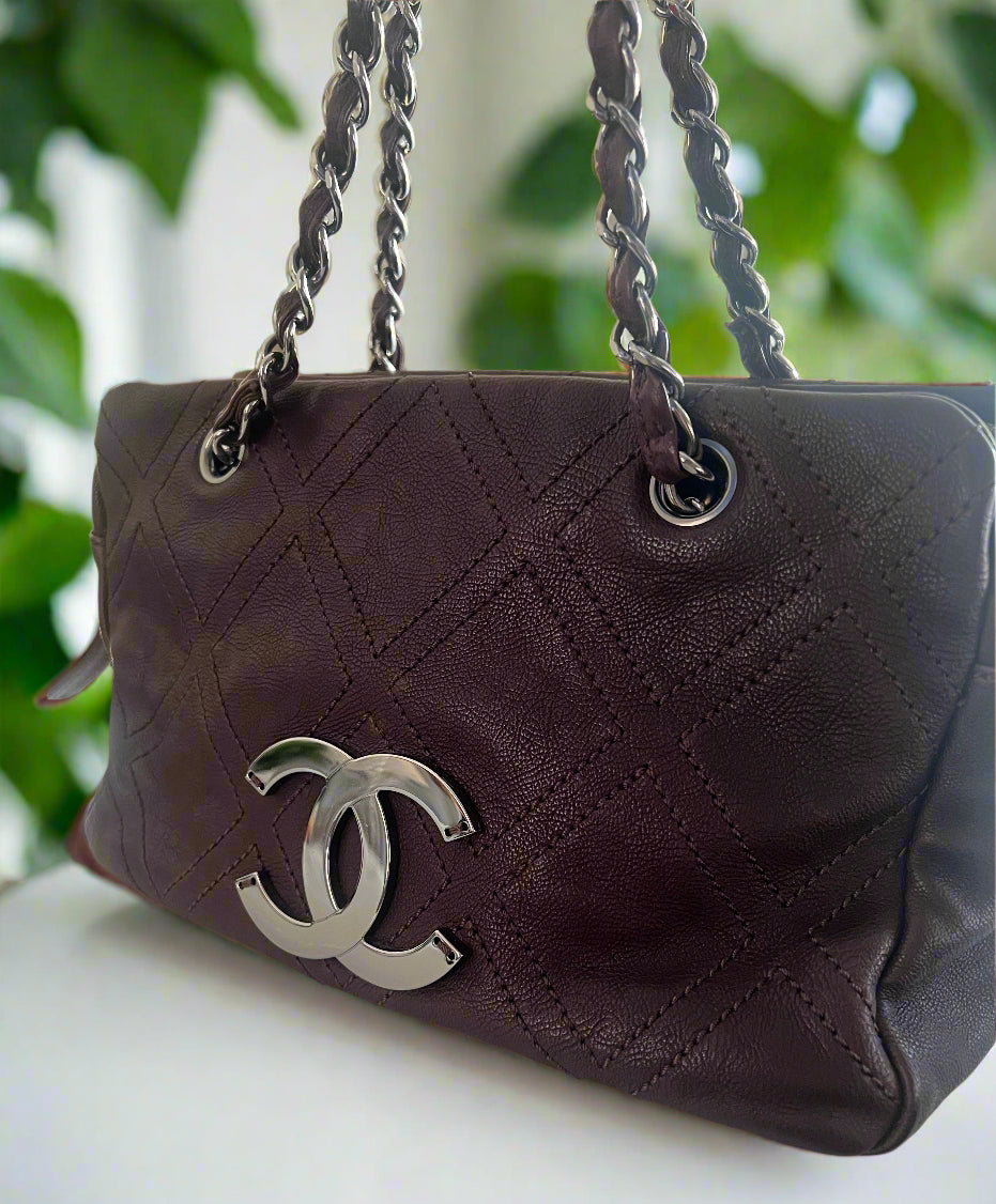 Chanel Caviarskin Dark Brown Tote