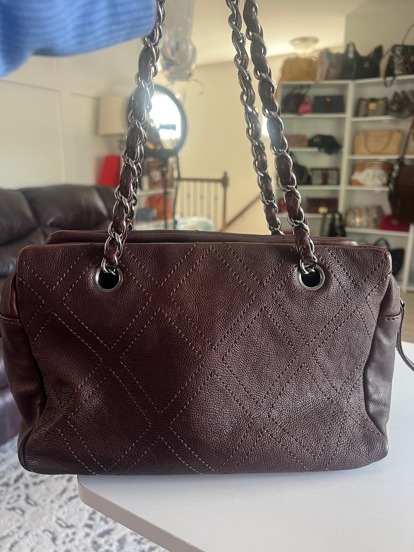 Chanel Caviarskin Dark Brown Tote