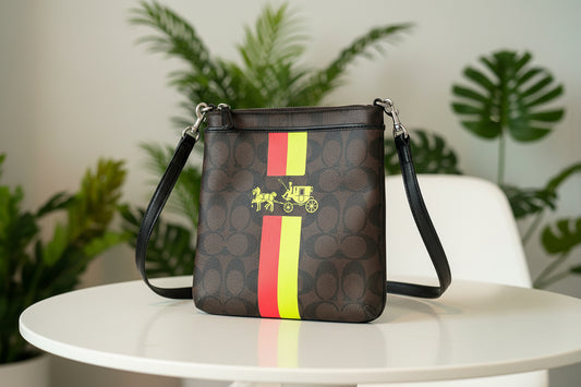 Coach Signature Neon Stripe Messenger
