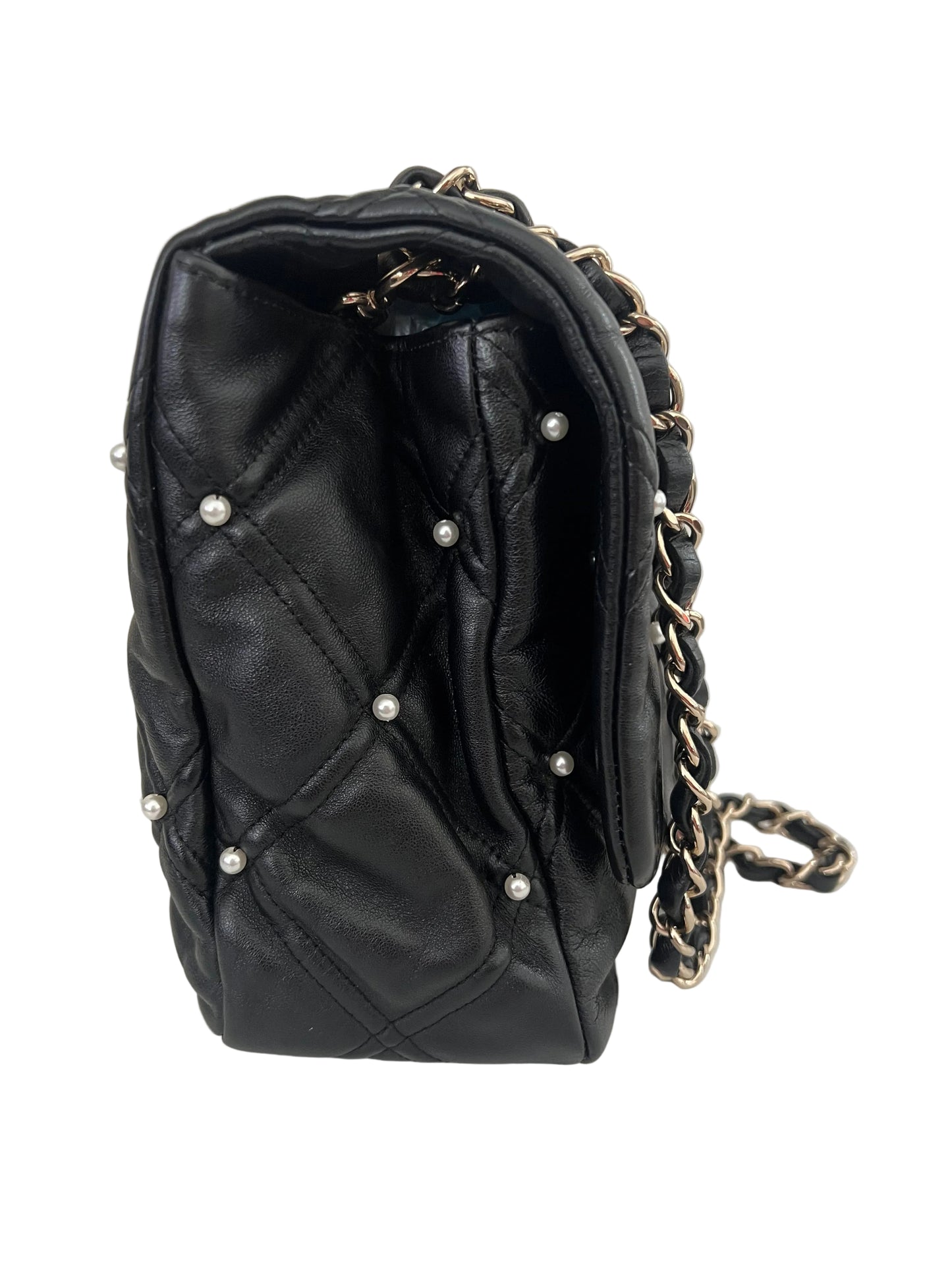 Chanel Quilted Lambskin Pearl Studded Flap