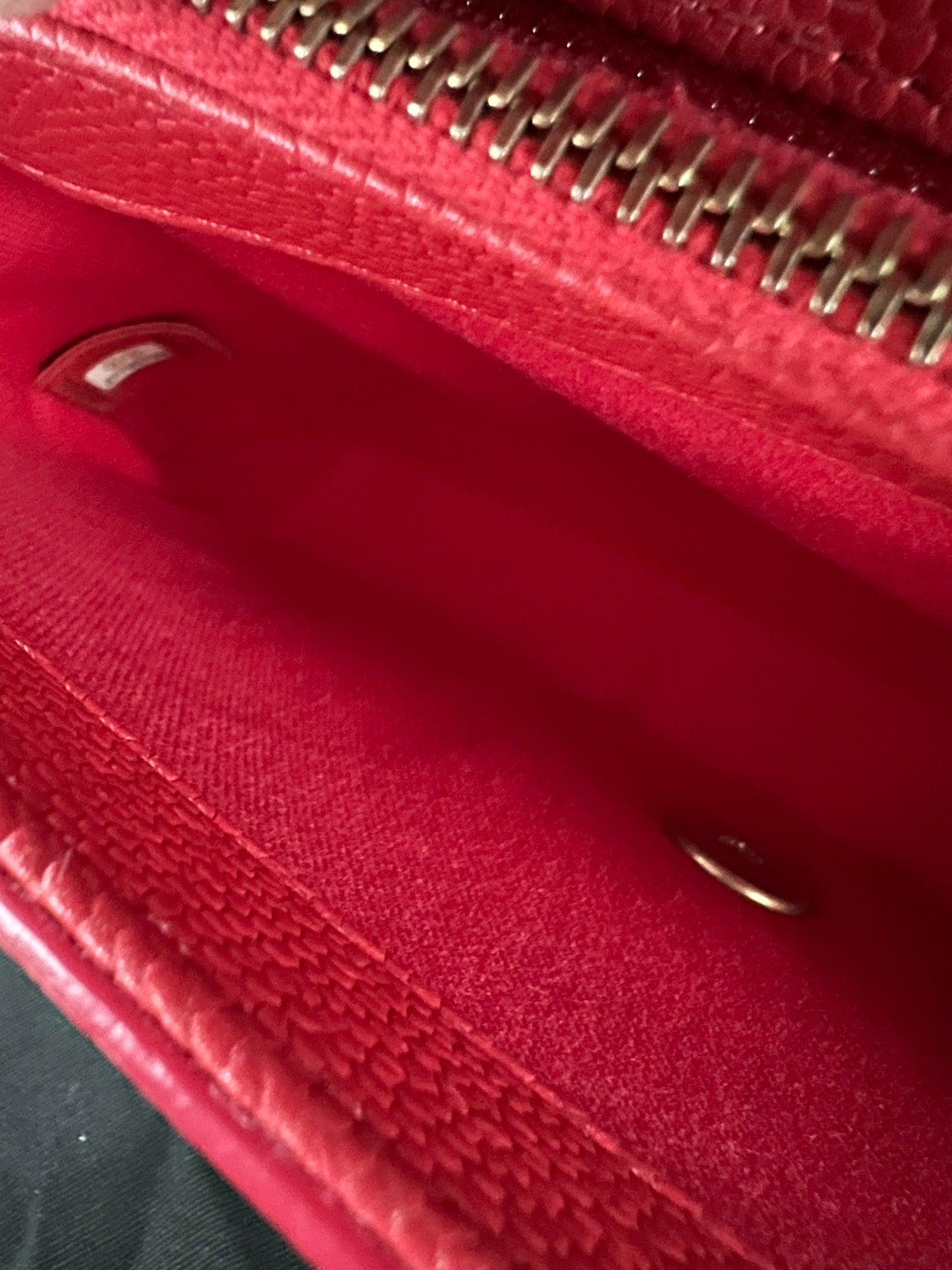 Chanel Small Red Stitched Caviar Chic Affinity Top Handle