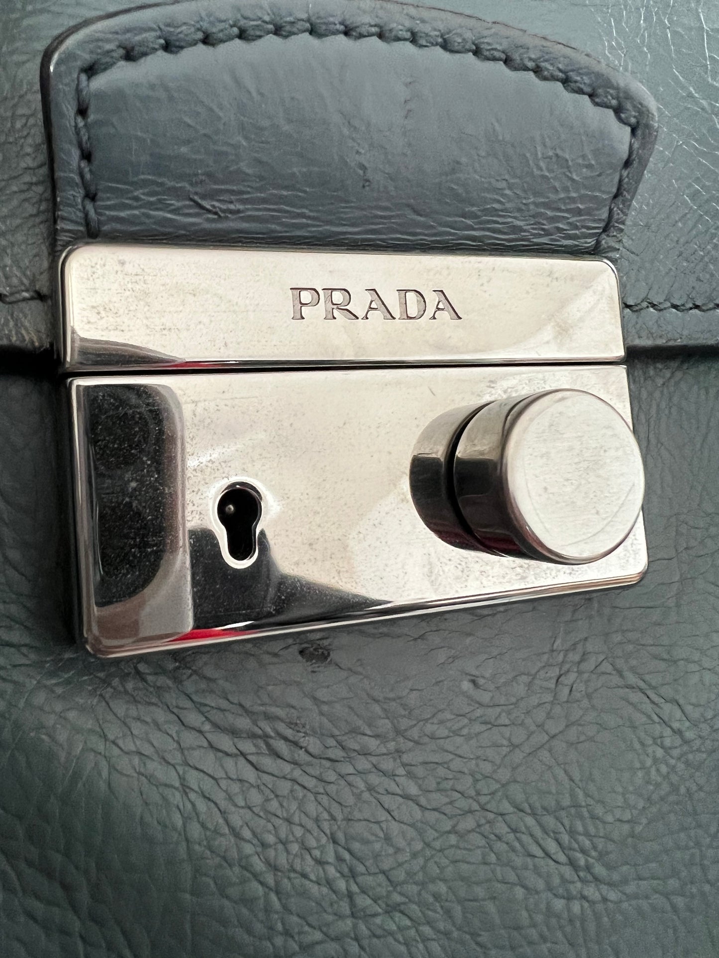 Prada Glace Calf Sound Lock Tote