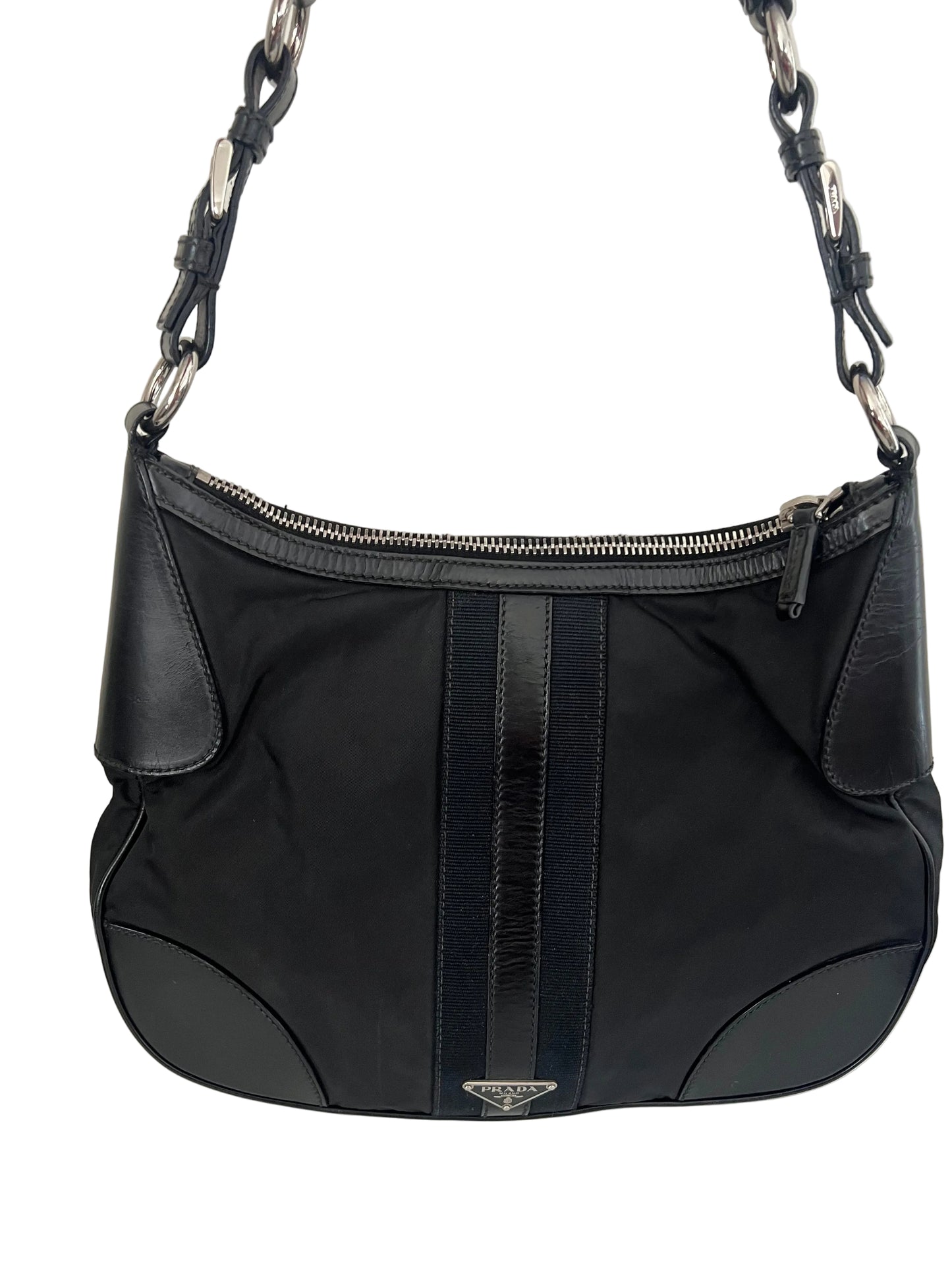 Prada Leather and Nylon Hobo