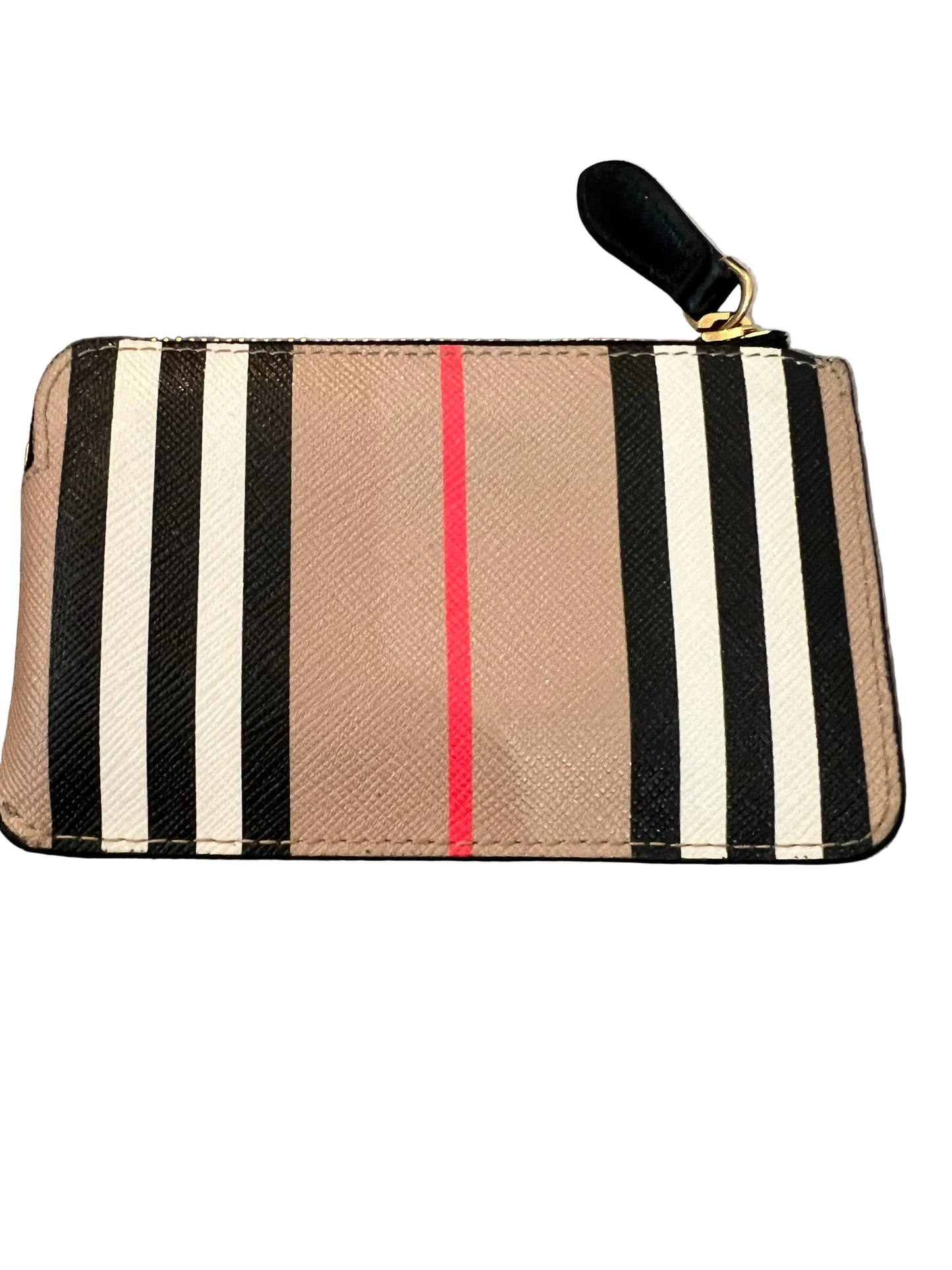 Burberry Calfskin Icon Stripe Zip Coin Case