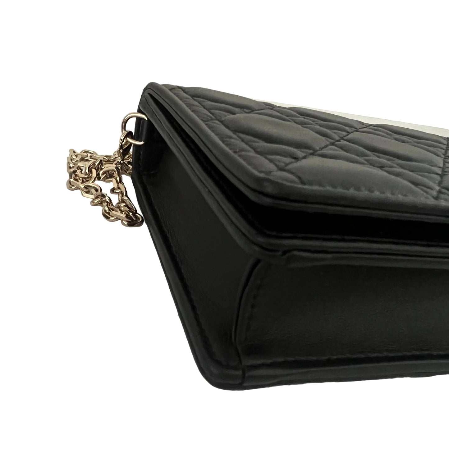Dior Black Quilted Cannage Leather Lady Pouch