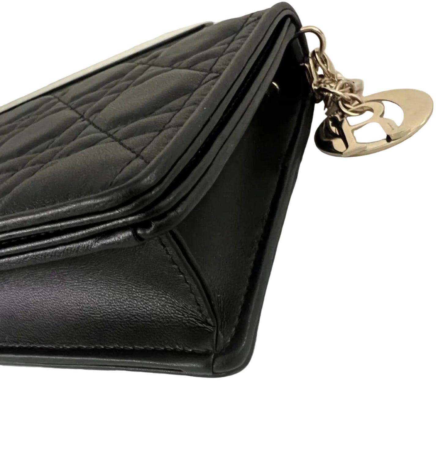 Dior Black Quilted Cannage Leather Lady Pouch