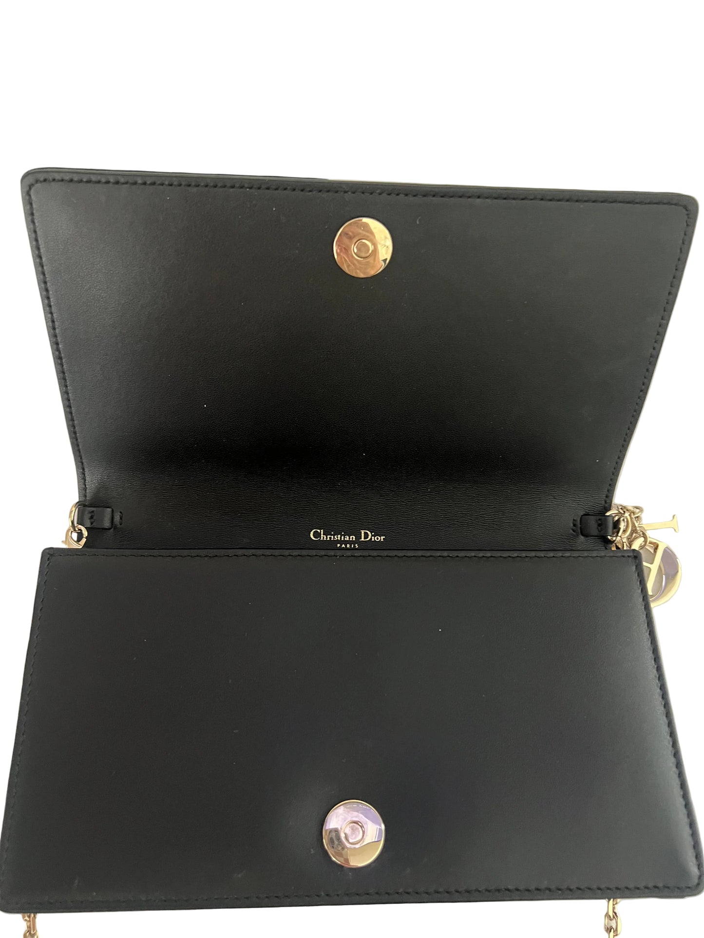 Dior Black Quilted Cannage Leather Lady Pouch