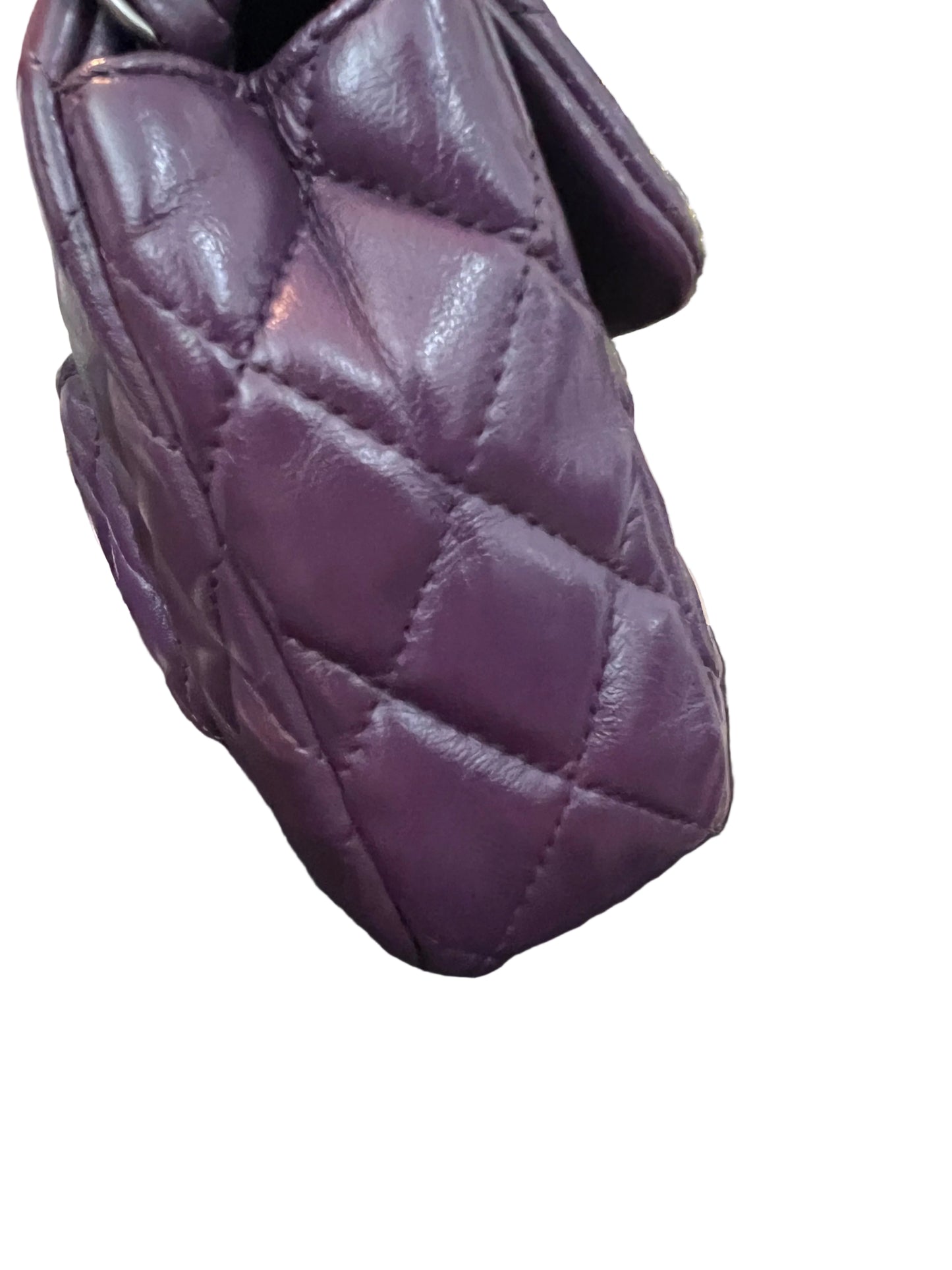 Chanel Dark Purple Quilted Lambskin East West