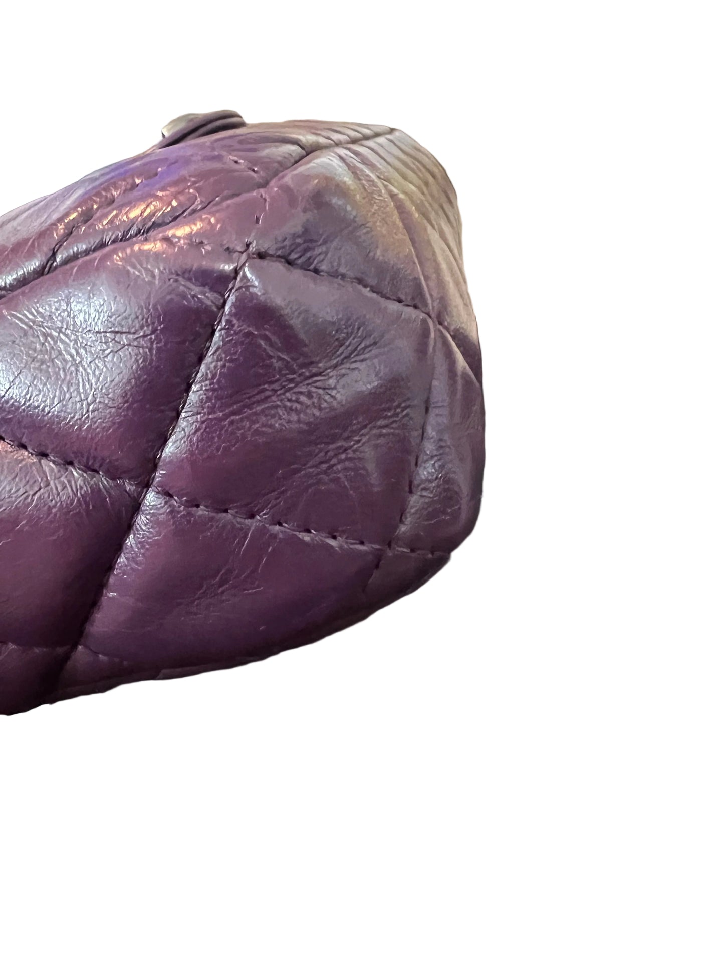 Chanel Dark Purple Quilted Lambskin East West