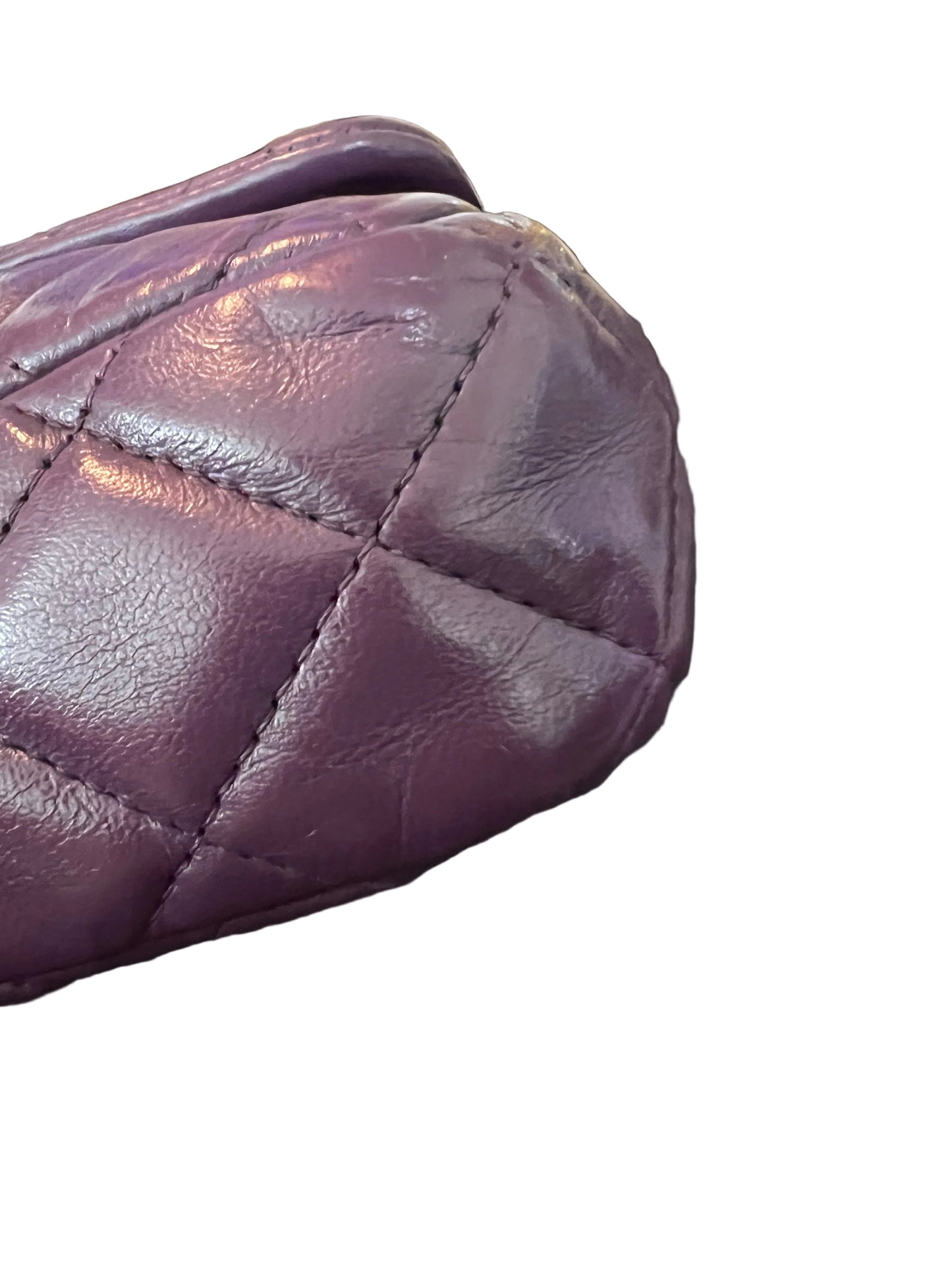 Chanel Dark Purple Quilted Lambskin East West