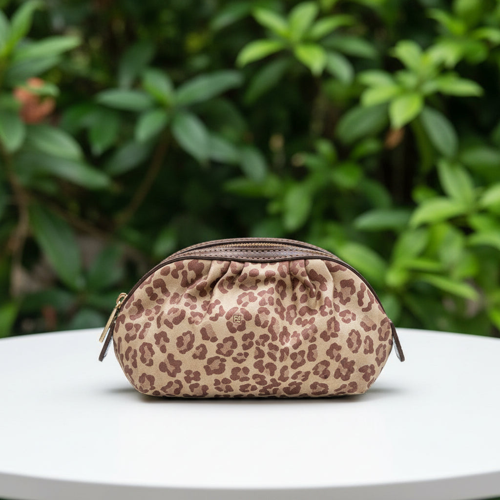 Fendi Nylon Leopard Cosmetic Pouch
