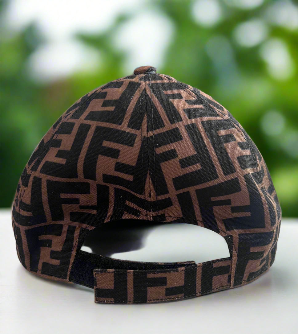 Fendi Zucca Hat with Red Trim