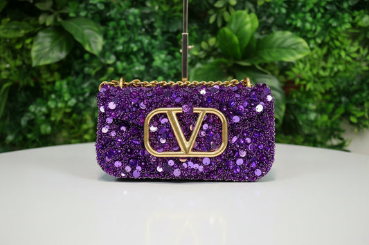 Valentino Garavani Sequin and Beaded Loco Bag