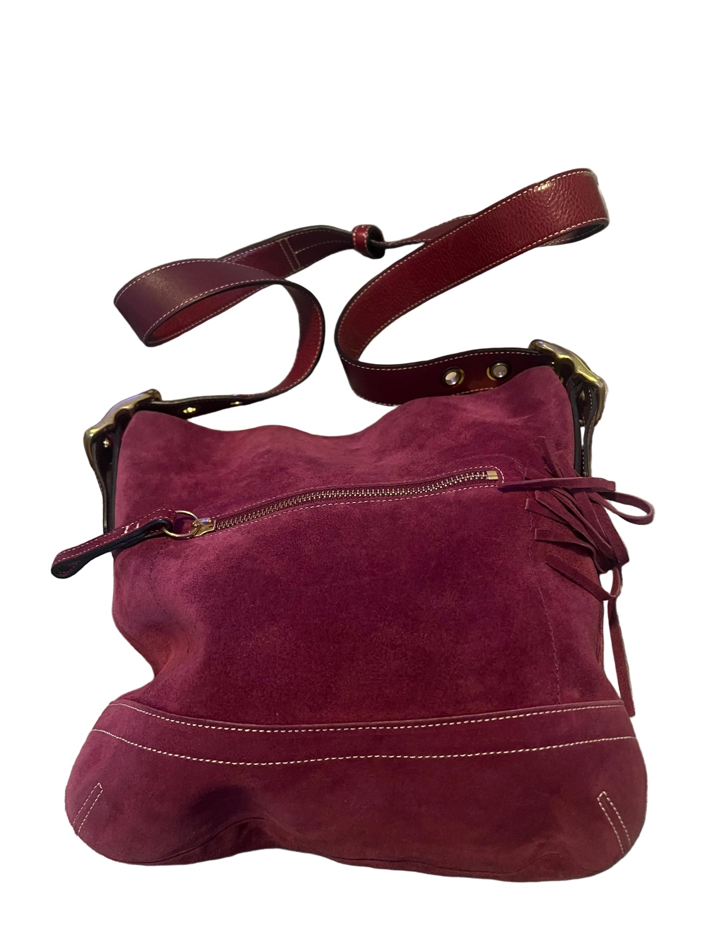 Coach Plum Suede Y2K Shoulder Bag