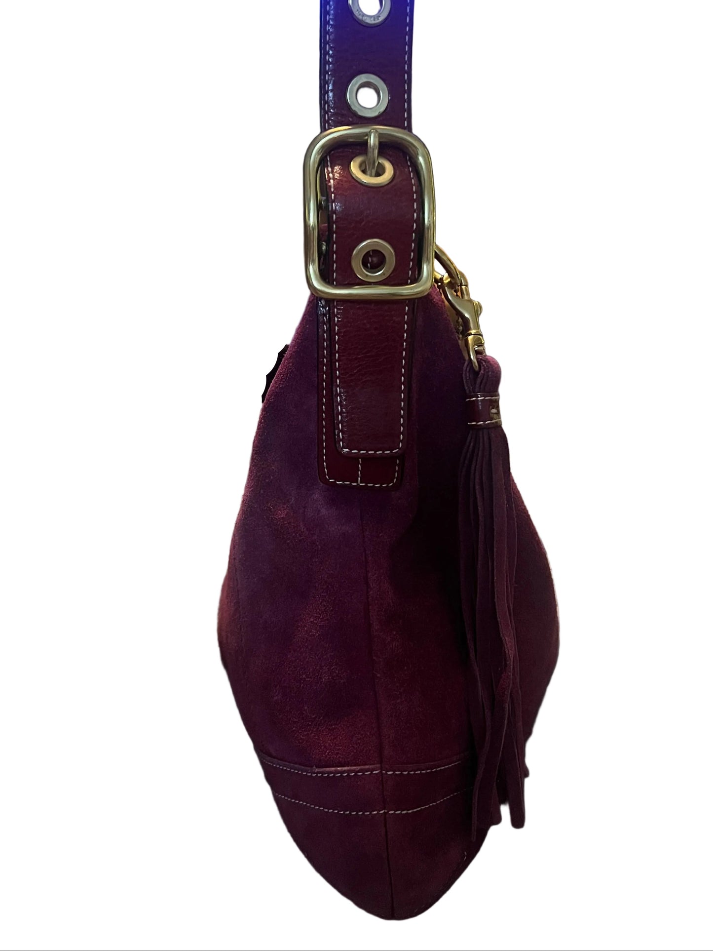 Coach Plum Suede Y2K Shoulder Bag