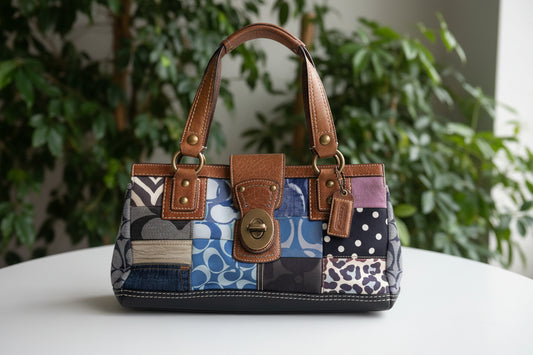 Coach Y2K Denim Patchwork Satchel