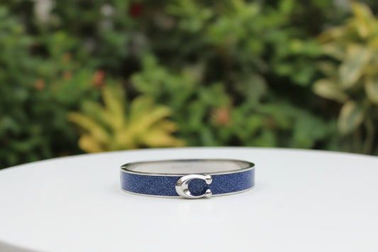 Coach Silver and Navy Bangle