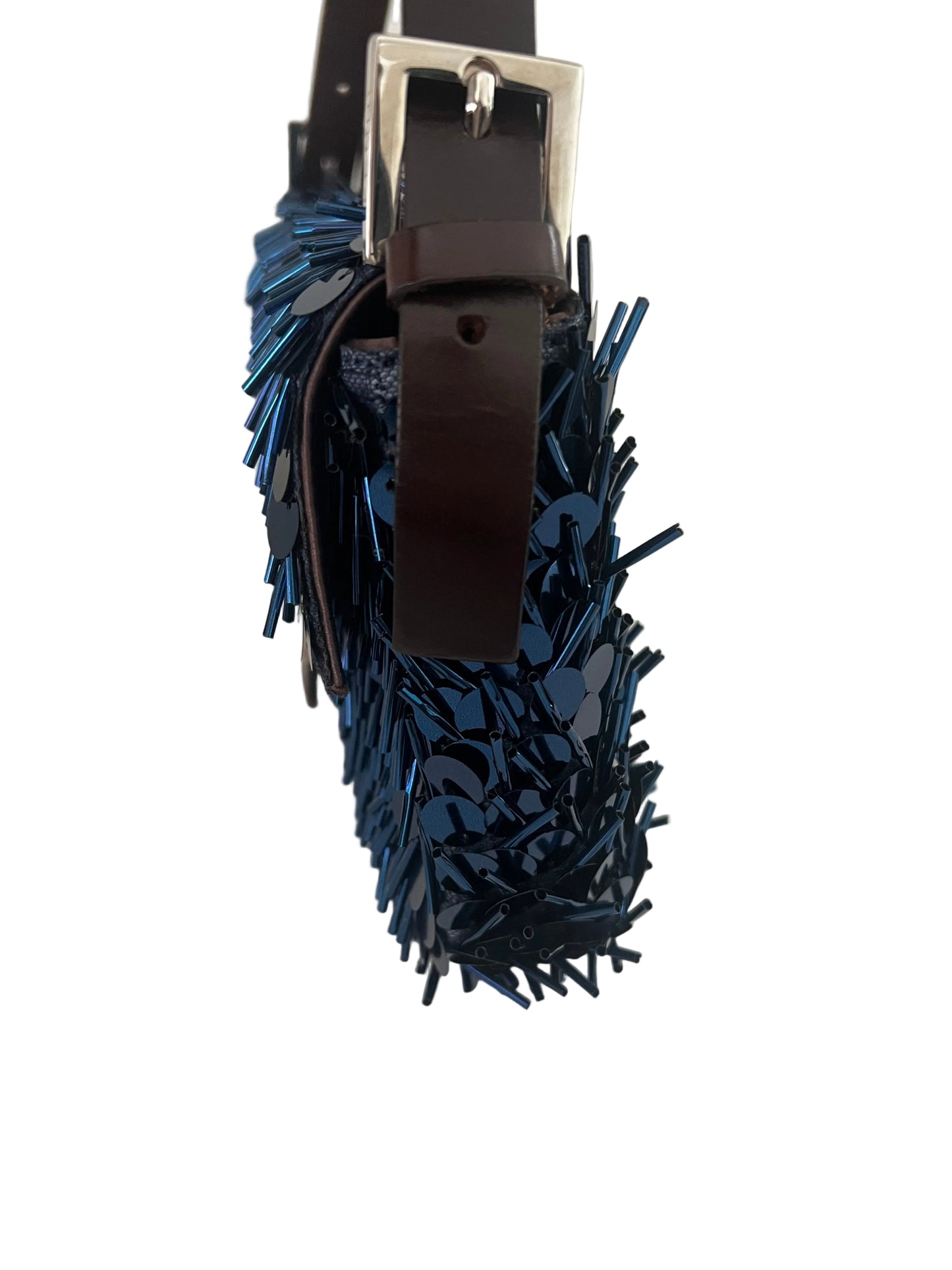 Fendi Blue Sequin and Embellishment Vintage Baguette