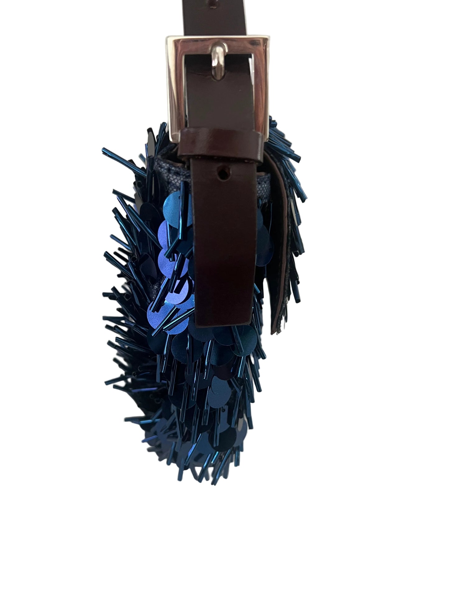 Fendi Blue Sequin and Embellishment Vintage Baguette