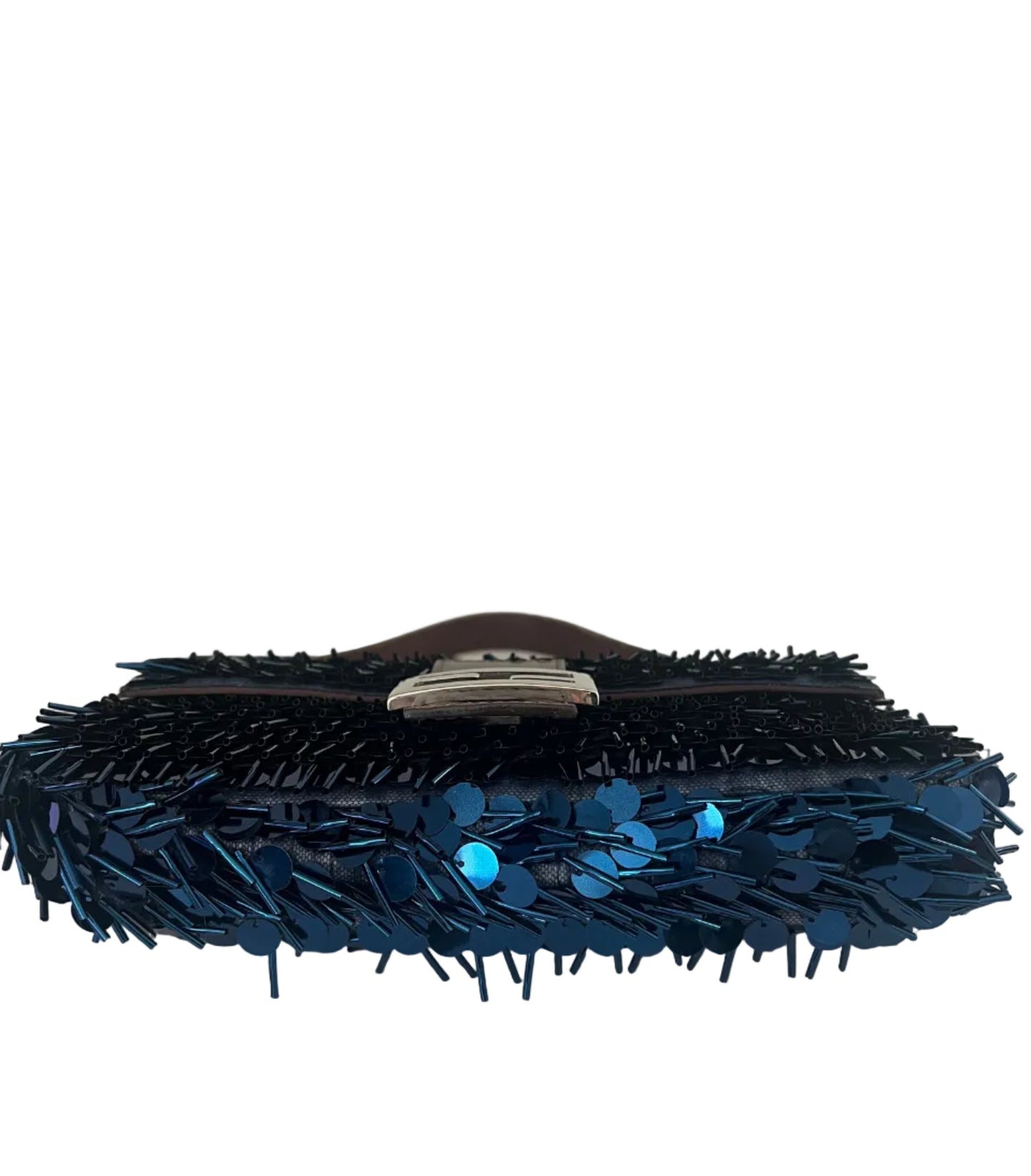 Fendi Blue Sequin and Embellishment Vintage Baguette