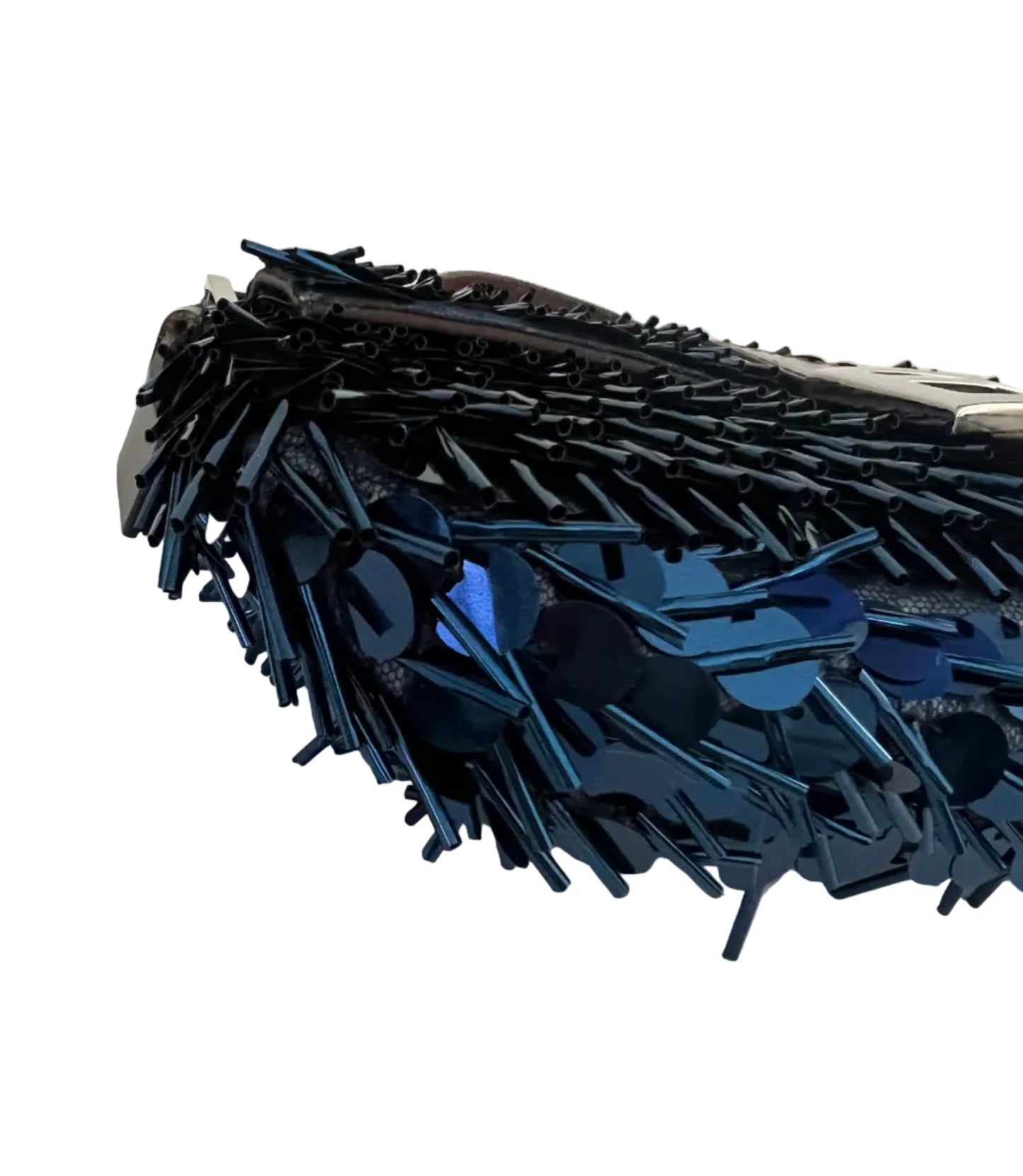Fendi Blue Sequin and Embellishment Vintage Baguette