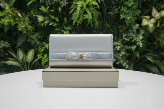 Celine Silver Vintage Leather Clutch