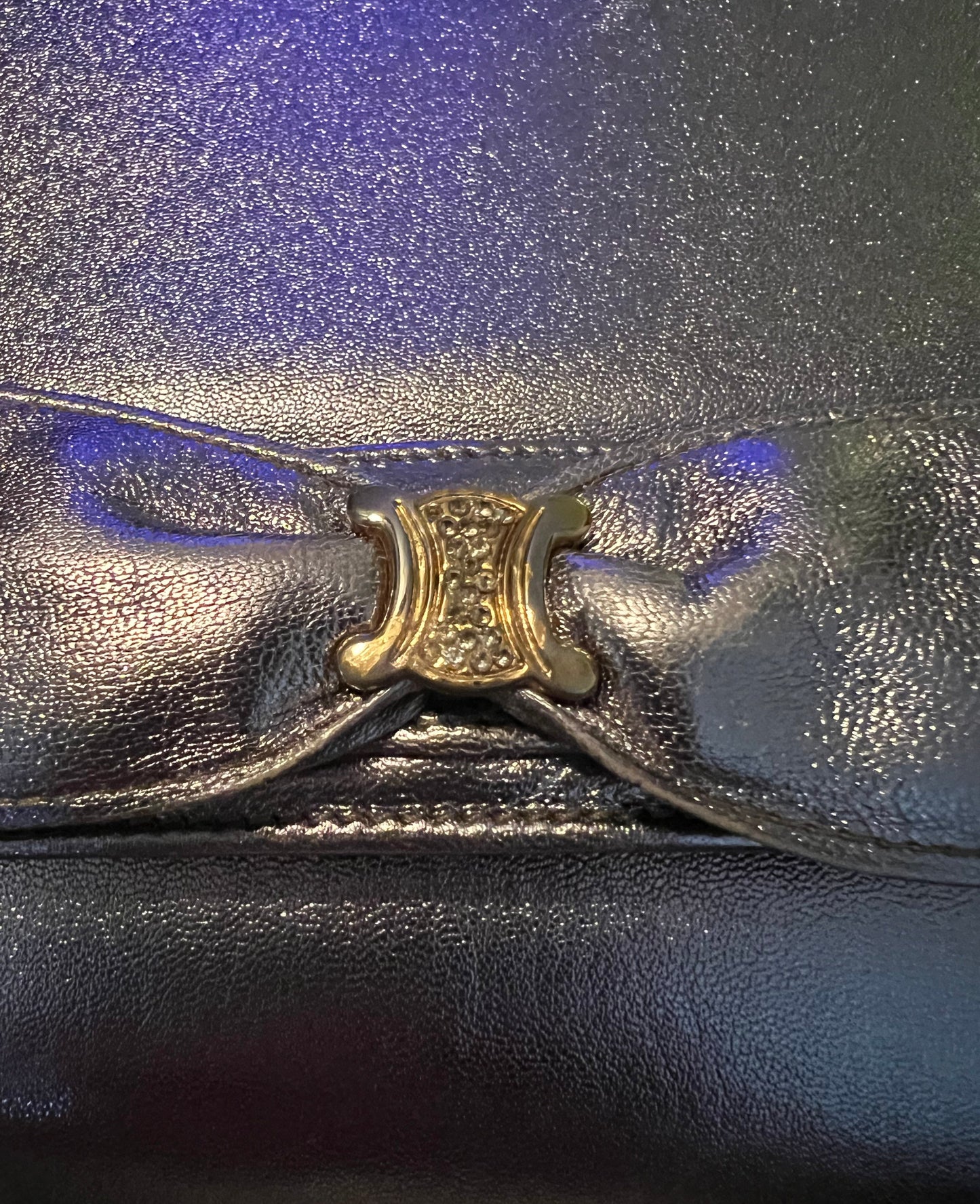 Celine Silver Vintage Leather Clutch