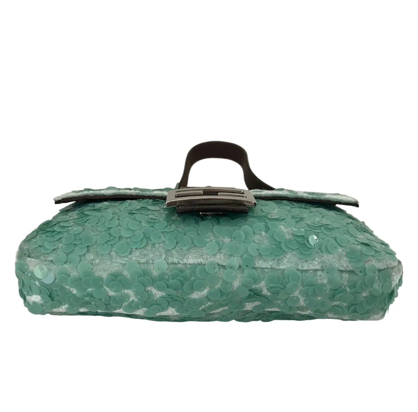 Fendi Turquoise Velvet & Sequin Vintage Baguette - RARE