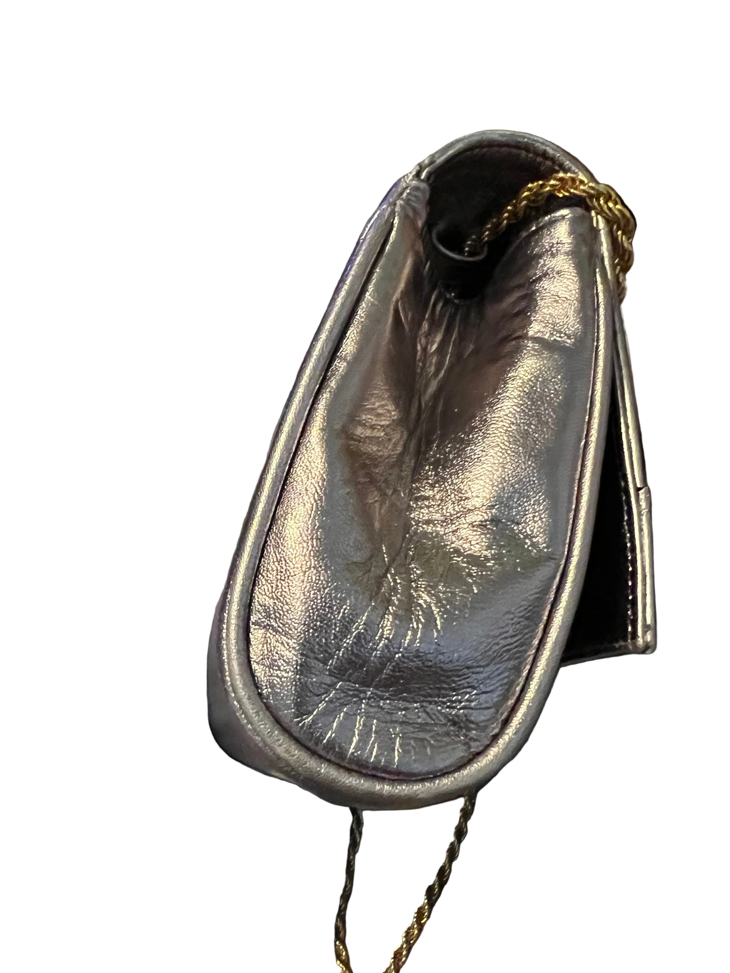 Celine Silver Vintage Leather Clutch