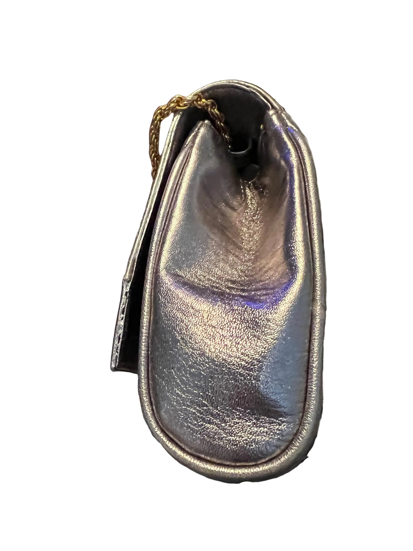 Celine Silver Vintage Leather Clutch