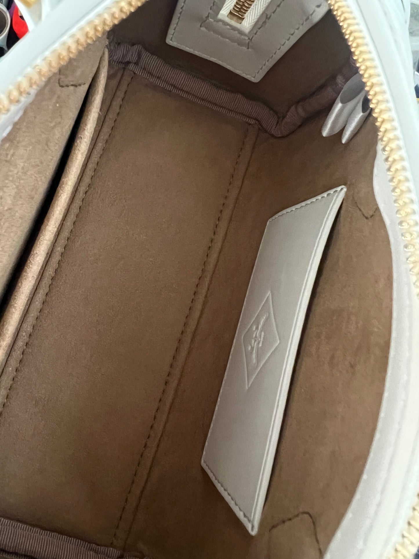 MCM Visetos White Mini Boston Bag