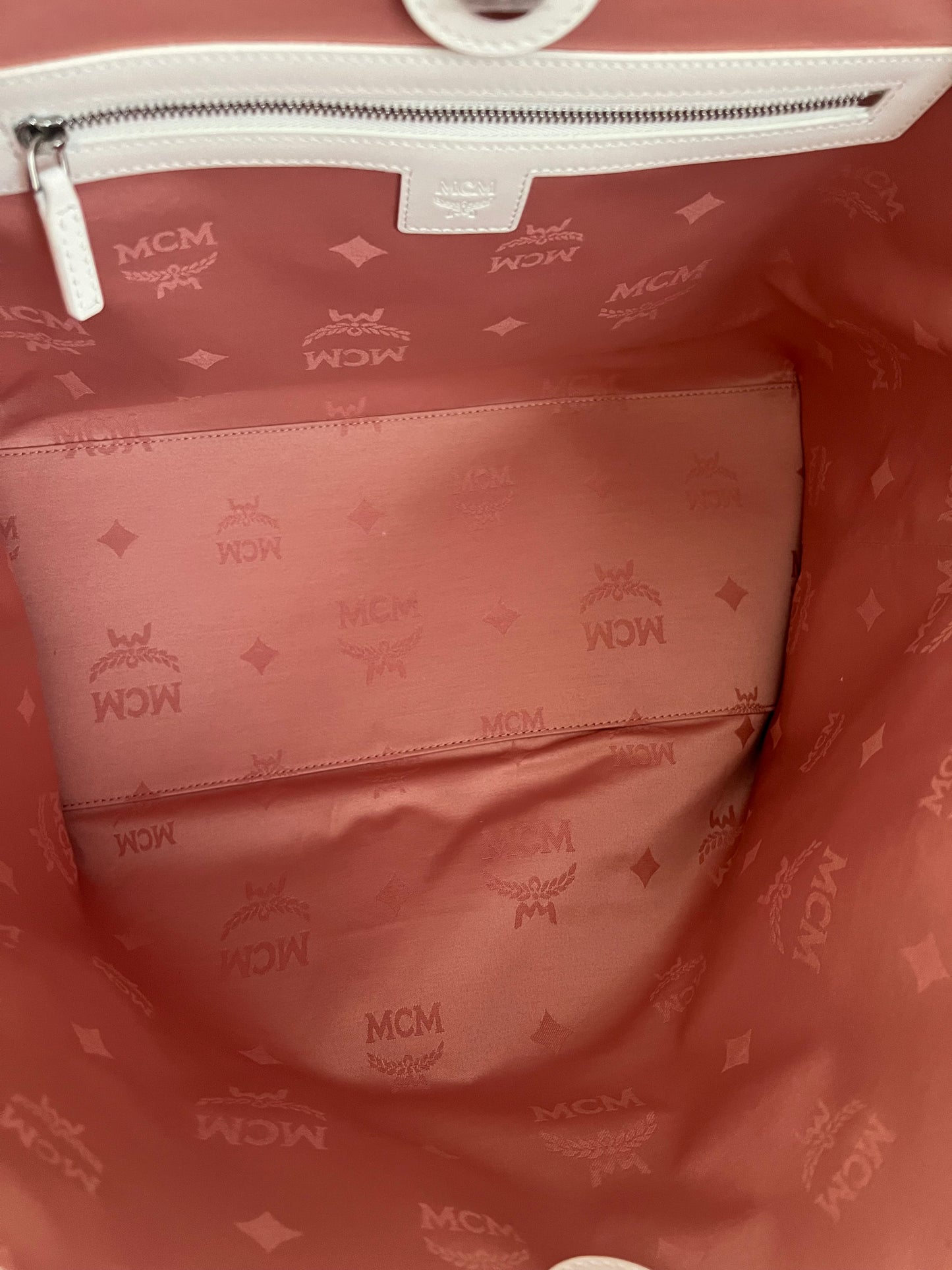 MCM Pink Lauretos Reversible Shopper Tote
