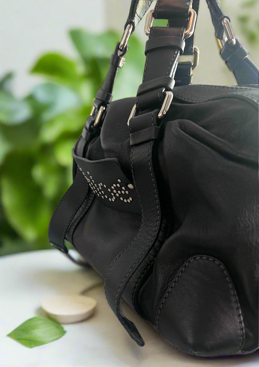 Chloe Leather Studded Patsy Satchel