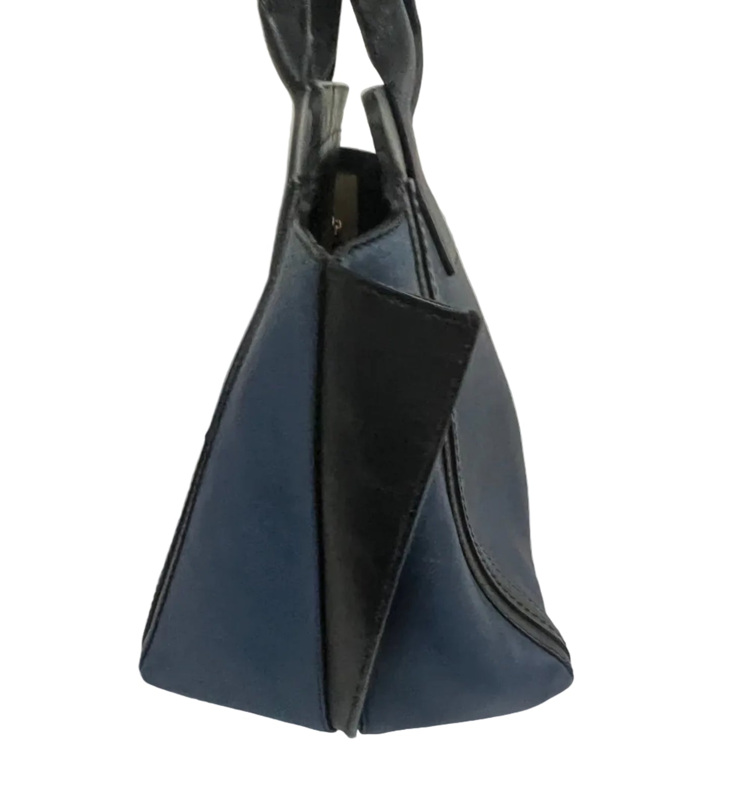 Chloe Alison Black and Navy Leather Tote