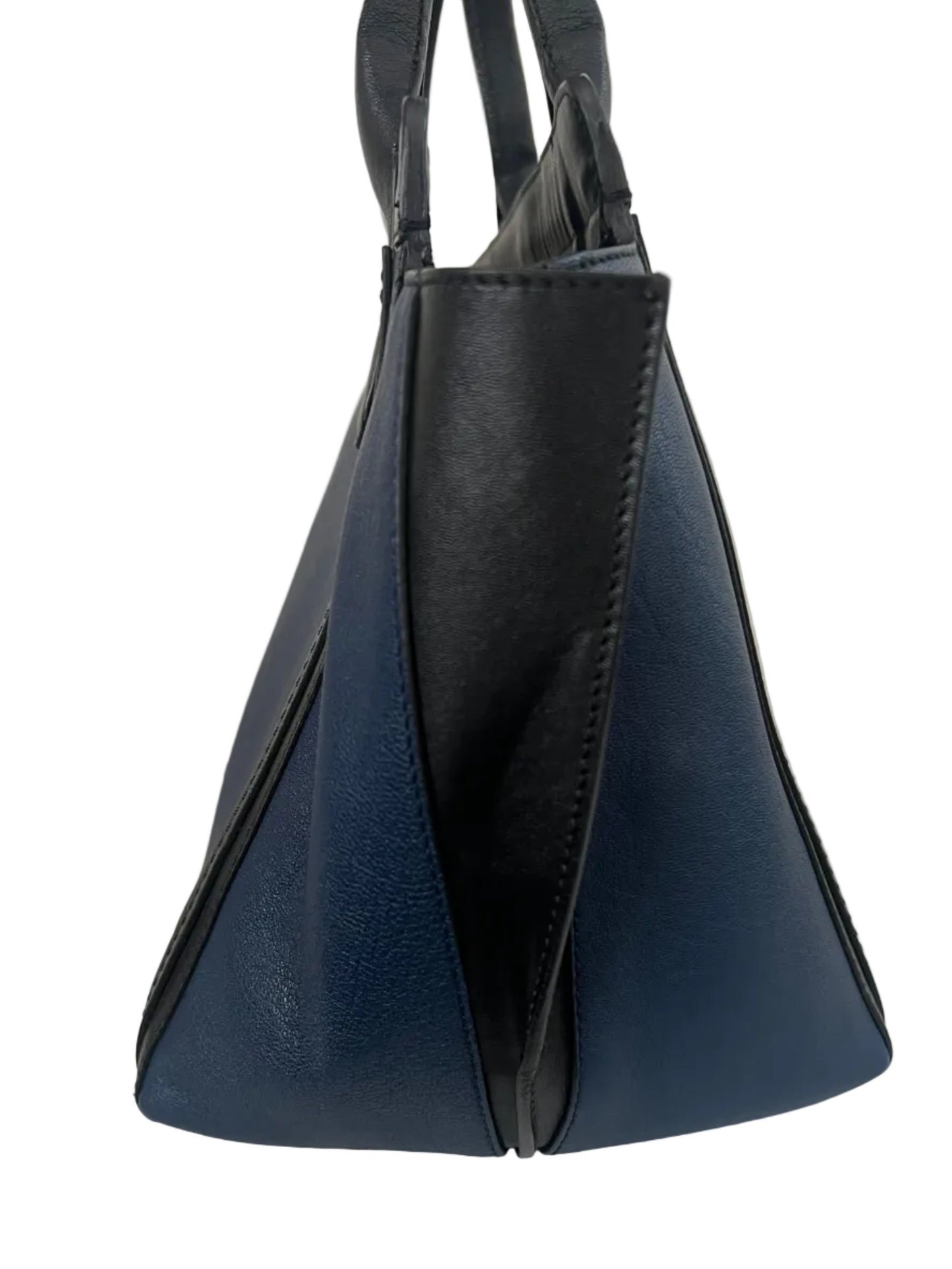 Chloe Alison Black and Navy Leather Tote