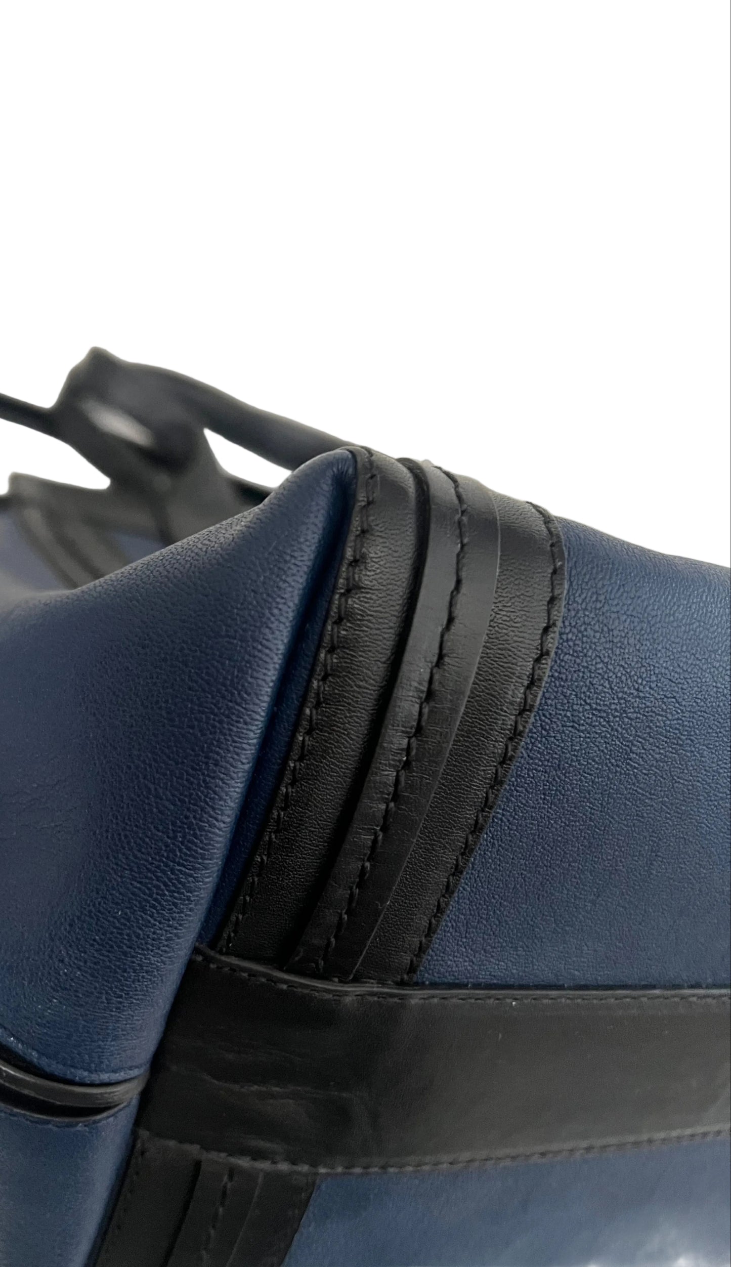 Chloe Alison Black and Navy Leather Tote