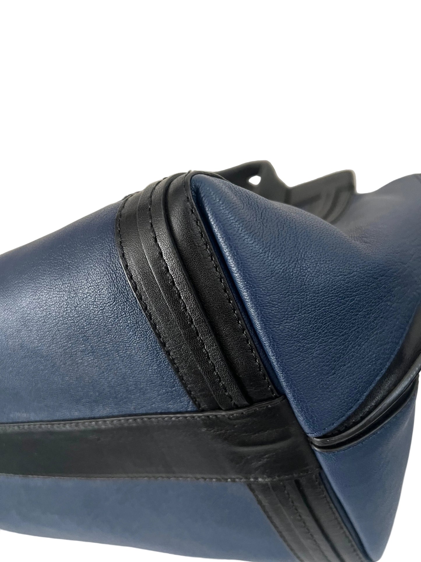 Chloe Alison Black and Navy Leather Tote