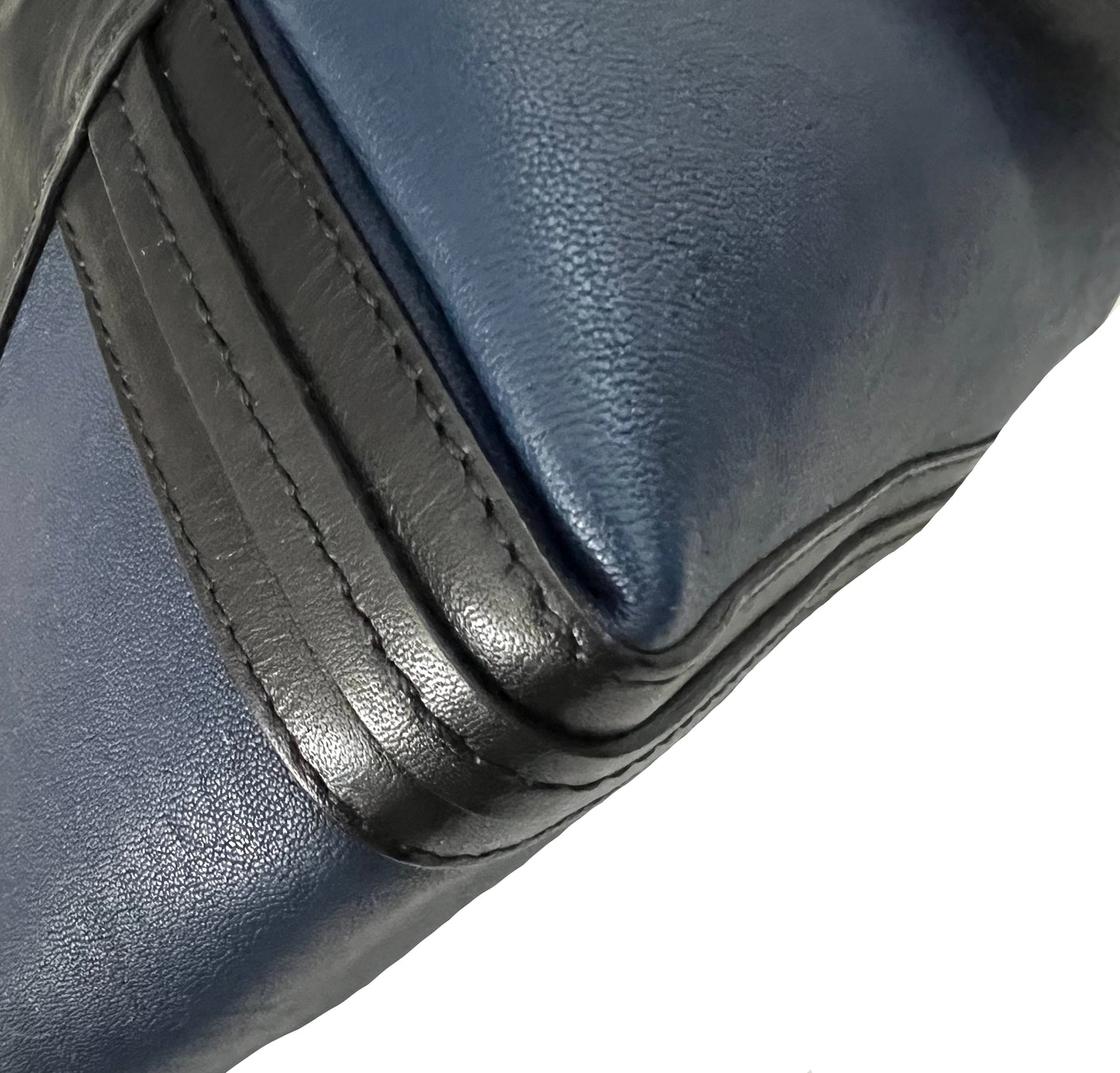 Chloe Alison Black and Navy Leather Tote