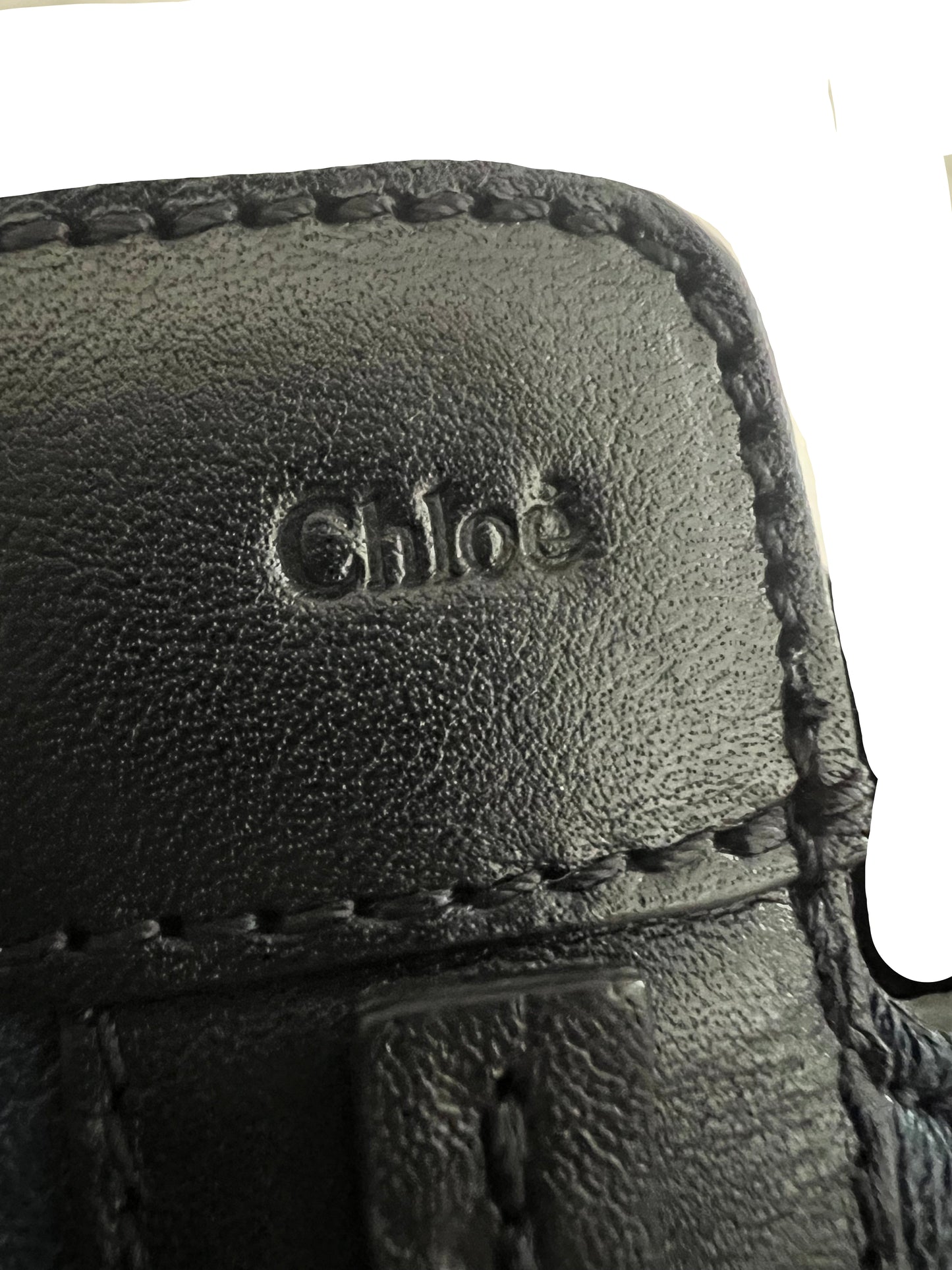 Chloe Alison Black and Navy Leather Tote