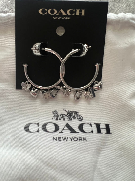 Coach Silver Charm Earrings