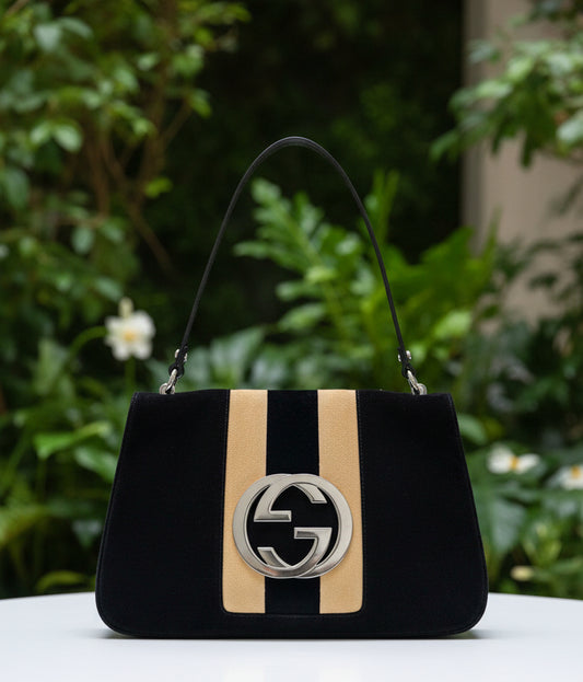 Gucci Velvet Blondie Web Flap Bag