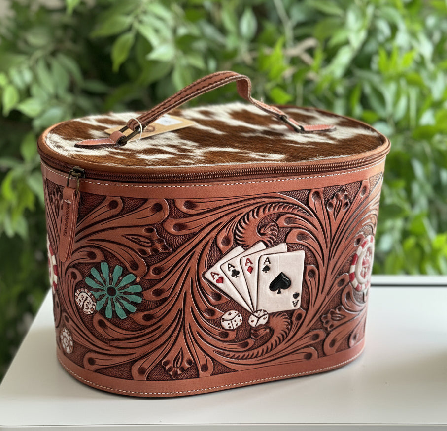 Genuine Leather Western Jewelry Vanity